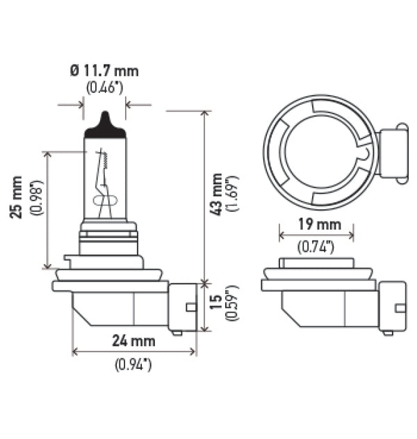 HELLA H71071362 Optilux XB Series H7 Xenon White Halogen Bulbs, 12V, 5