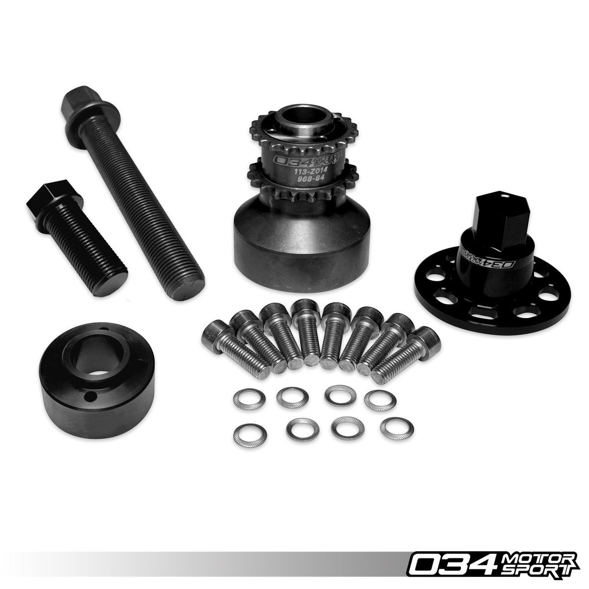 034 Motorsport 1-Piece, Pinned & Unpinned Crank Hub w/ Crank Bolt Capture Plate, BMW N55 & S55
