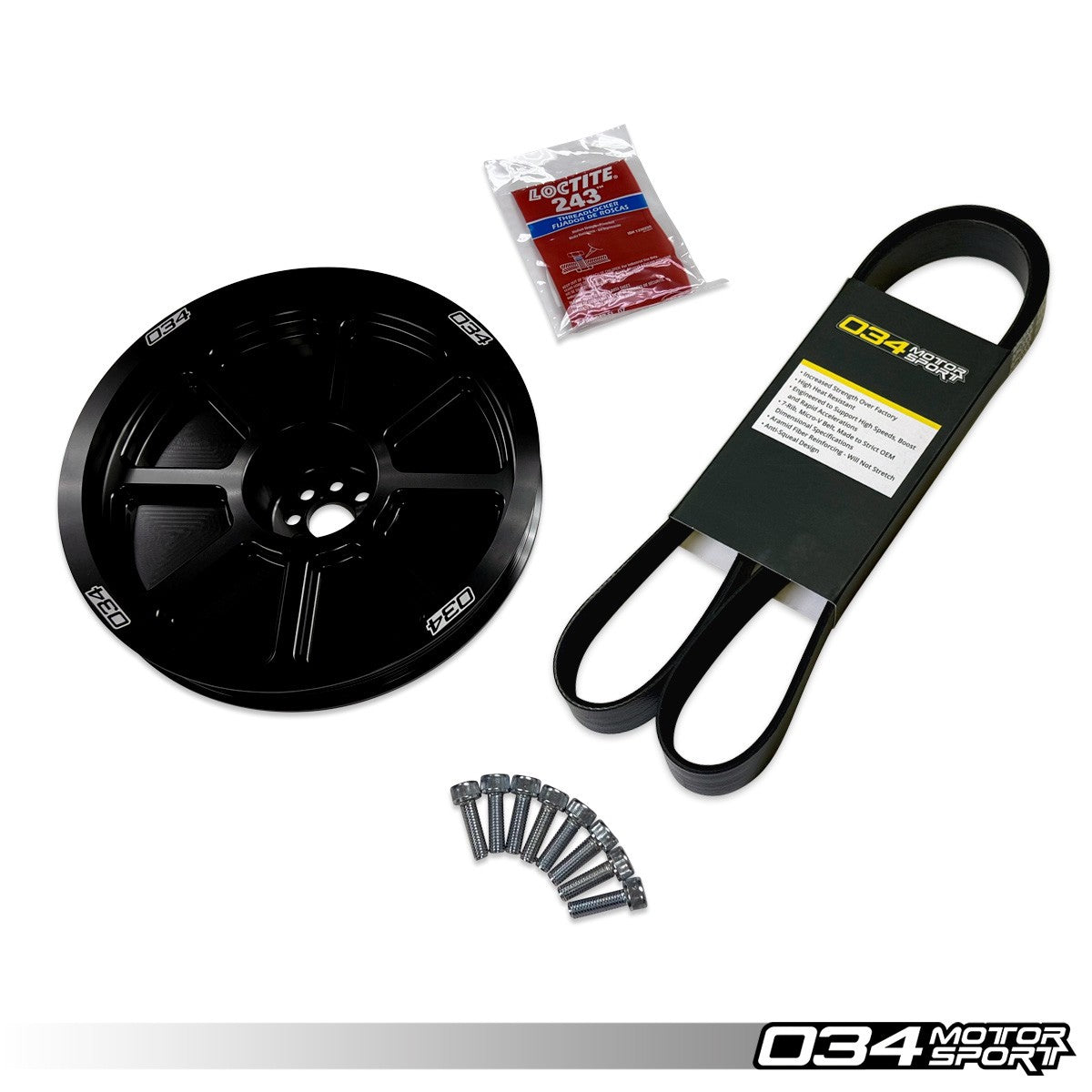 034 Motorsport 3.0 TFSI Supercharger 207mm Crank Pulley Upgrade, B8/B8.5 Audi S4/S5/Q5/SQ5 & C7 Audi A6/A7