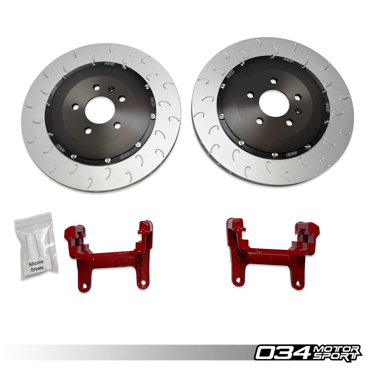034 Motorsport 2-Piece Floating Rear Brake Rotor 370mm Upgrade for B9/B9.5 Audi A4/S4, A5/S5, Q5/SQ5, & RS4/RS5