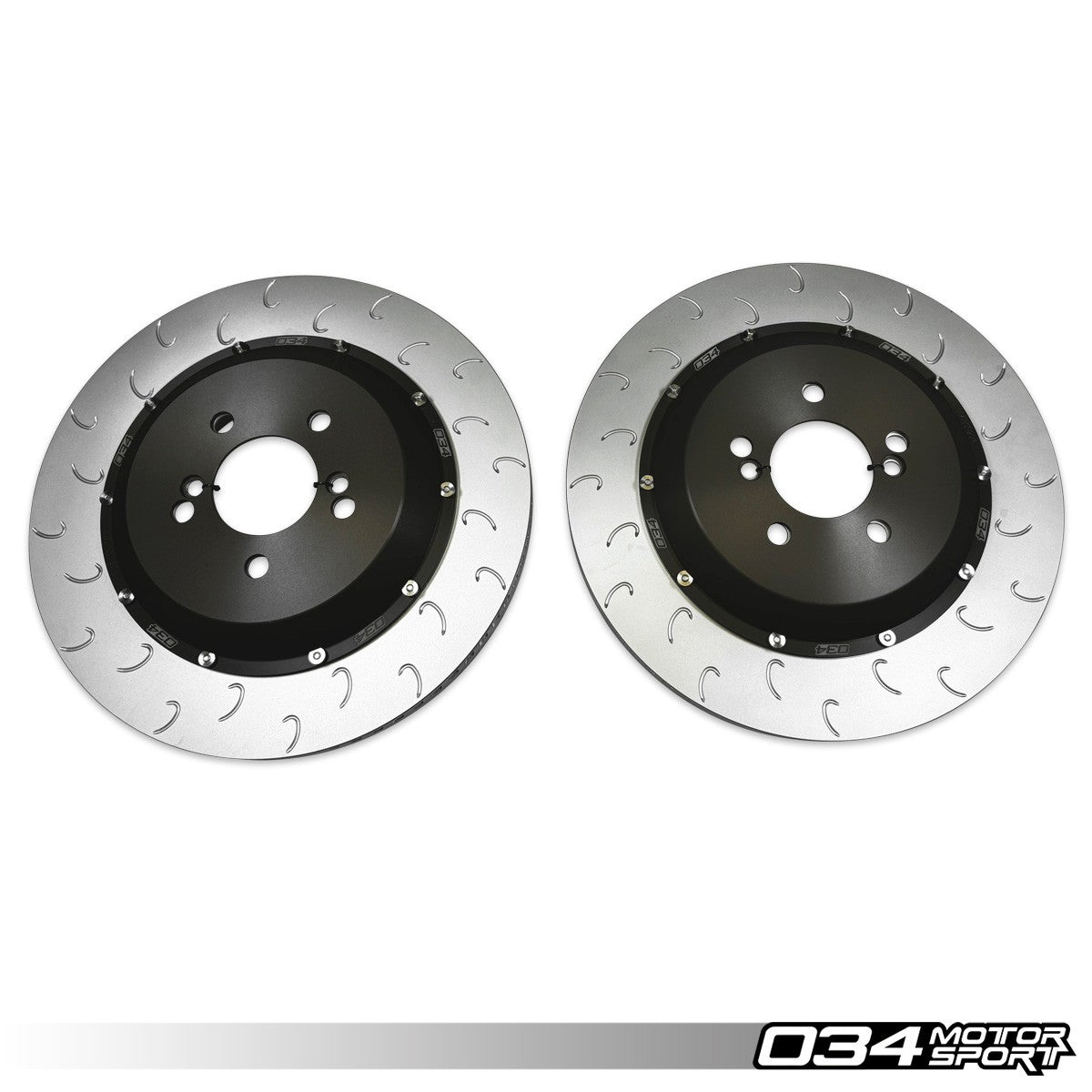 034 Motorsport 2-Piece Floating Rear Brake Rotor Upgrade Kit for F8X BMW M2 Competition/CS, M3/M4 C/CS, & M4 GTS (2NH/2NK Caliper)