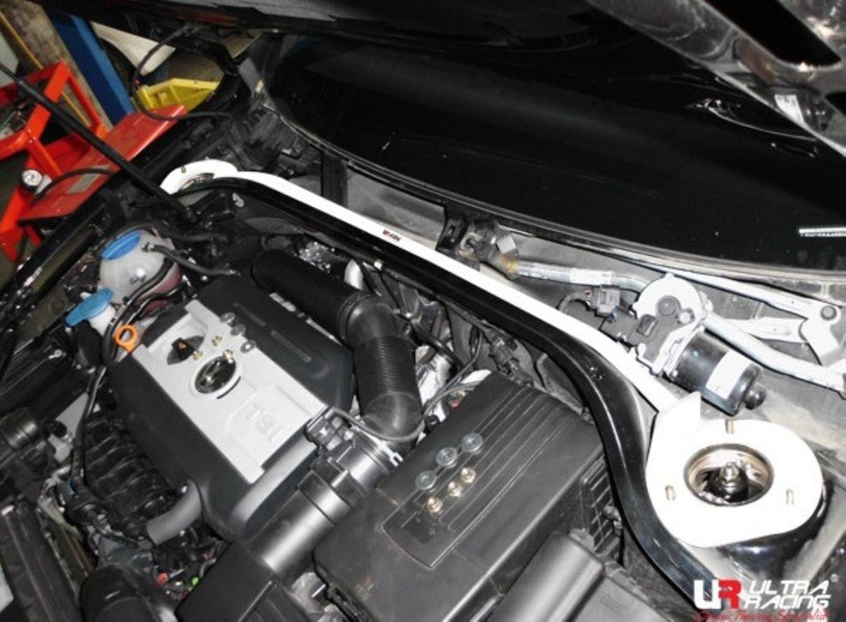 Ultra Racing - 2pt Front Strut Tower Brace - 2011-19 Beetle A5 / Beetle Convertible (A5) / Passat (B7) 2011-2015 - UR-TW2-1858