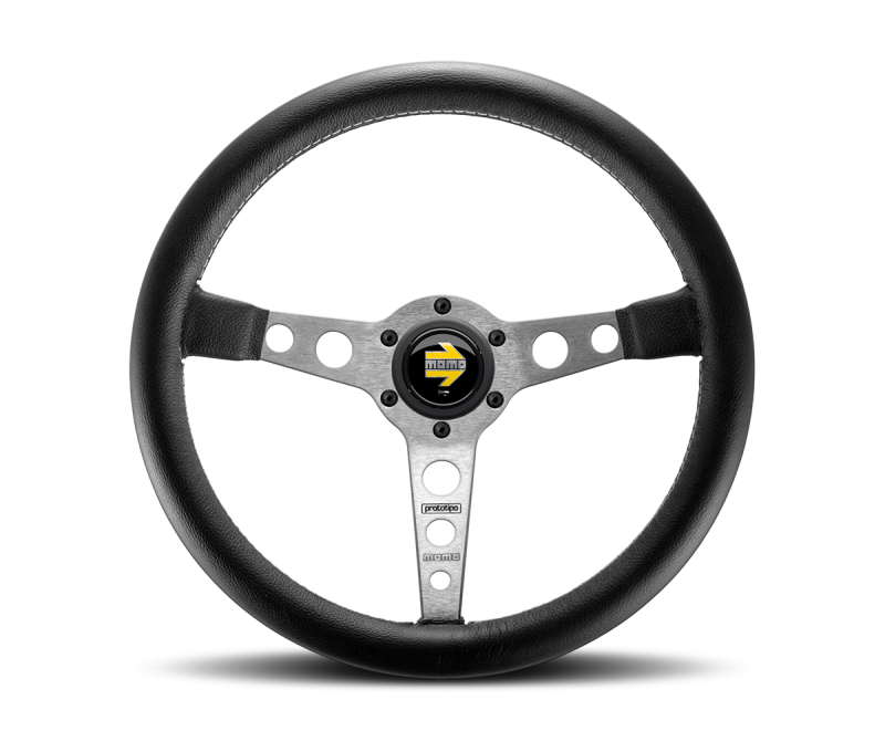 Genuine MOMO Prototipo Black Edition Black Leather 350mm