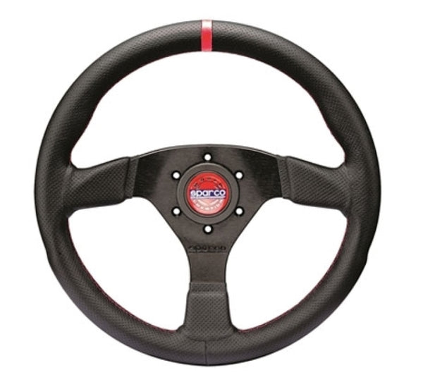 Sparco Steering Wheel R383 Champion Black Leather / Red Stitching – AM ...