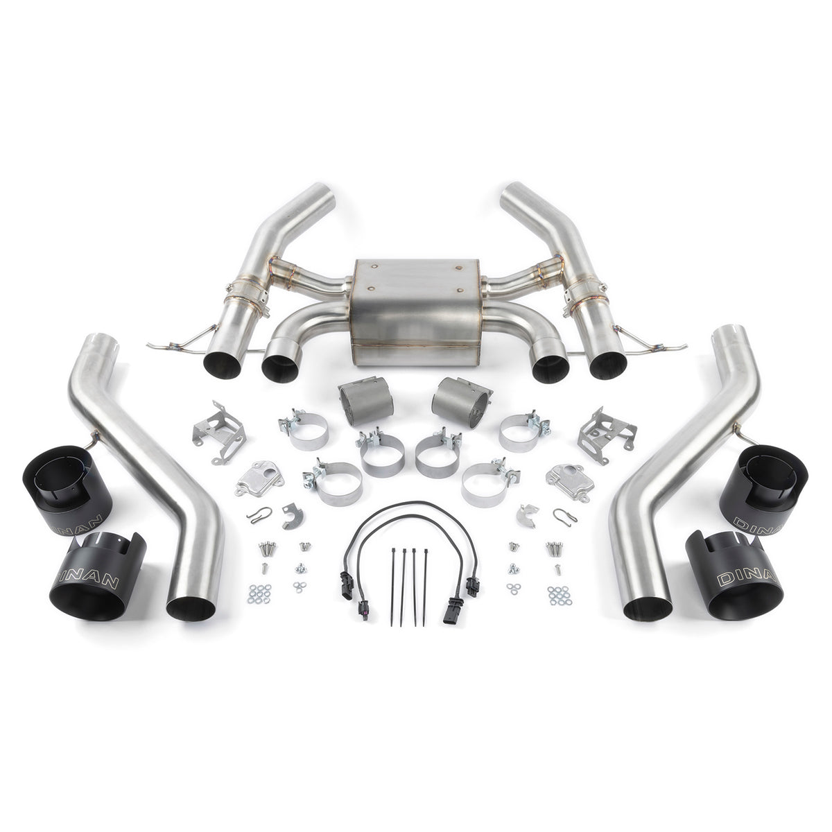 DINAN VALVED AXLE-BACK EXHAUST - 2023-2024 BMW M2 Stainless Steel - Black Tips - G87