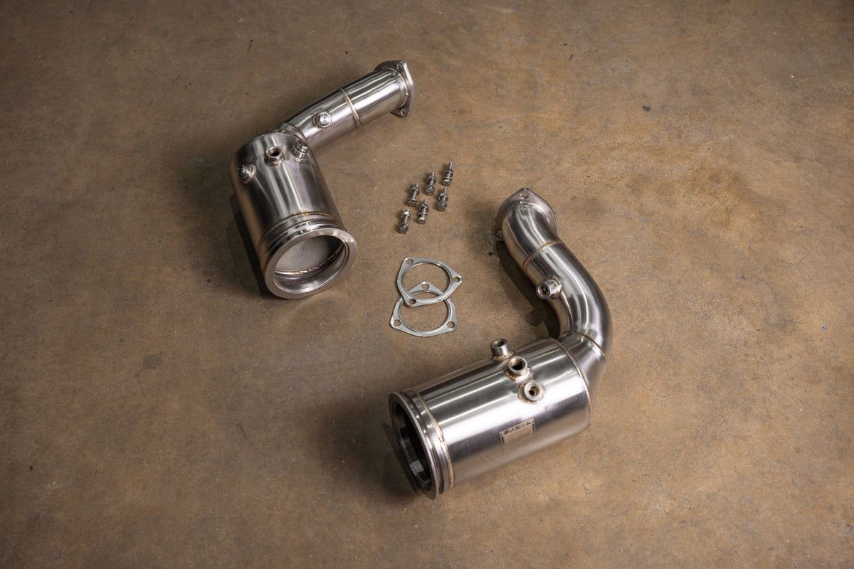 Valvetronic Designs - Porsche Cayenne Turbo S/GT/GTS 400 Cell Catted Downpipes