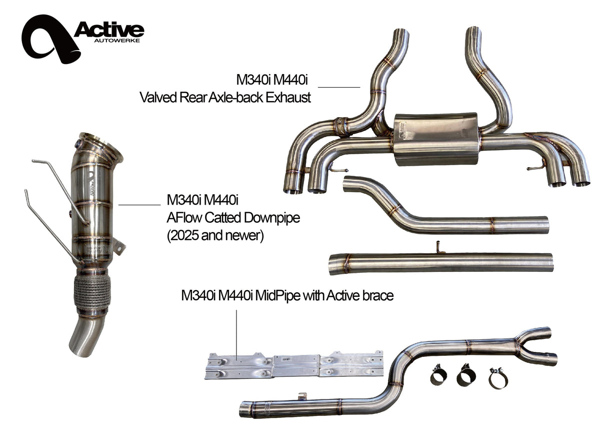 M340i/M440i Rear Exhaust Aflow Downpipe and Midpipe Bundle 2025+