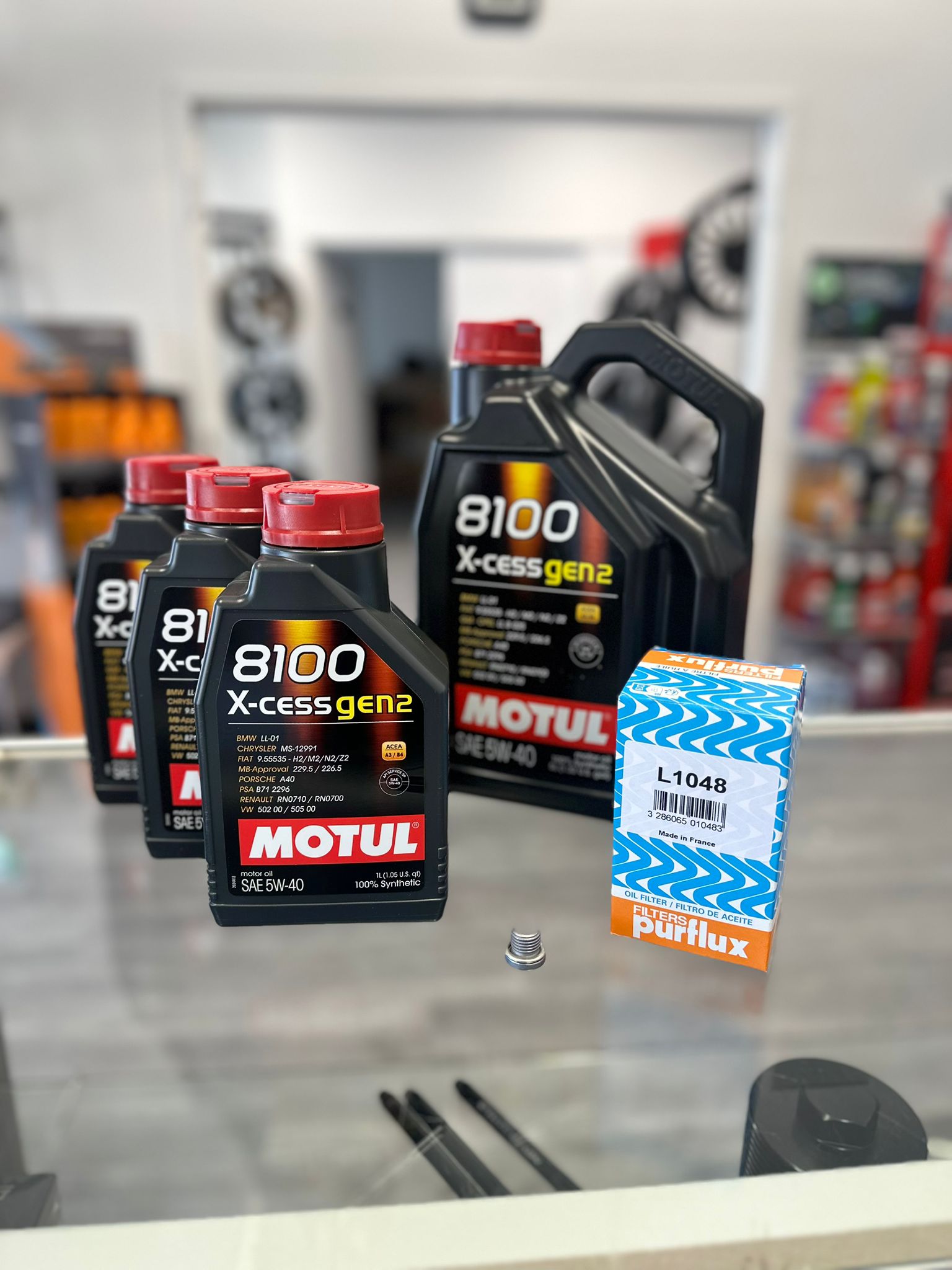 5L Motul 8100 X-CLEAN 5W40 Wix Filter Motor Oil Change Kit API SN