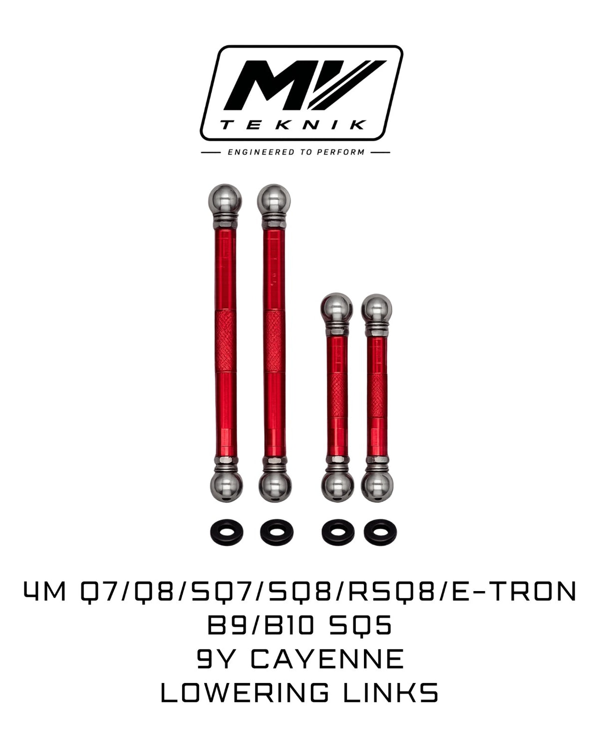 MV TEKNIK Adjustable Lowering Links | Audi Q7 Q8 SQ7 SQ8 RSQ8 SQ5 e-tron & Porsche Cayenne