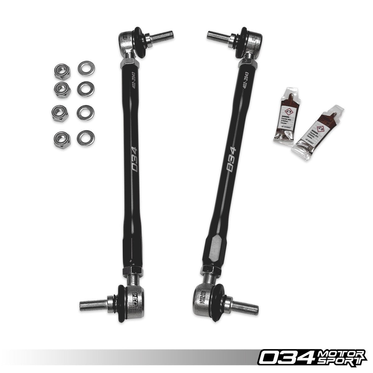 034 Motorsport Dynamic+ Billet Adjustable Front Sway Bar End Links, E8X & E9X BMW (Non-M)