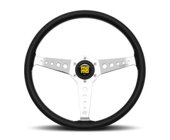 Momo California Steering Wheel 360 mm - Black Leather/White Stitch