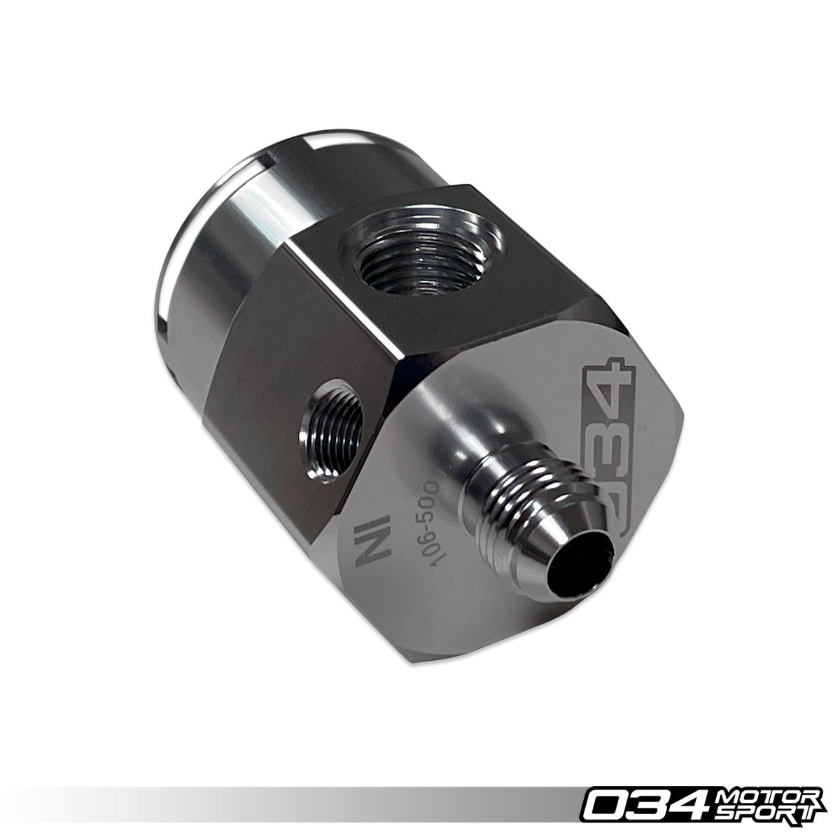 034 Motorsport Fuel Pressure Regulator (FPR) Housing Adapter, Remote Mount, Billet Aluminum