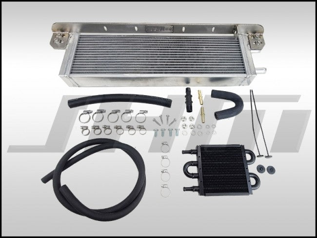 JHM Auxiliary Heat Exchanger Kit (BLACK CORE) w PS Cooler - Bolt-On Performance Dual-Pass (JHM) for C6 A6 3.0T
