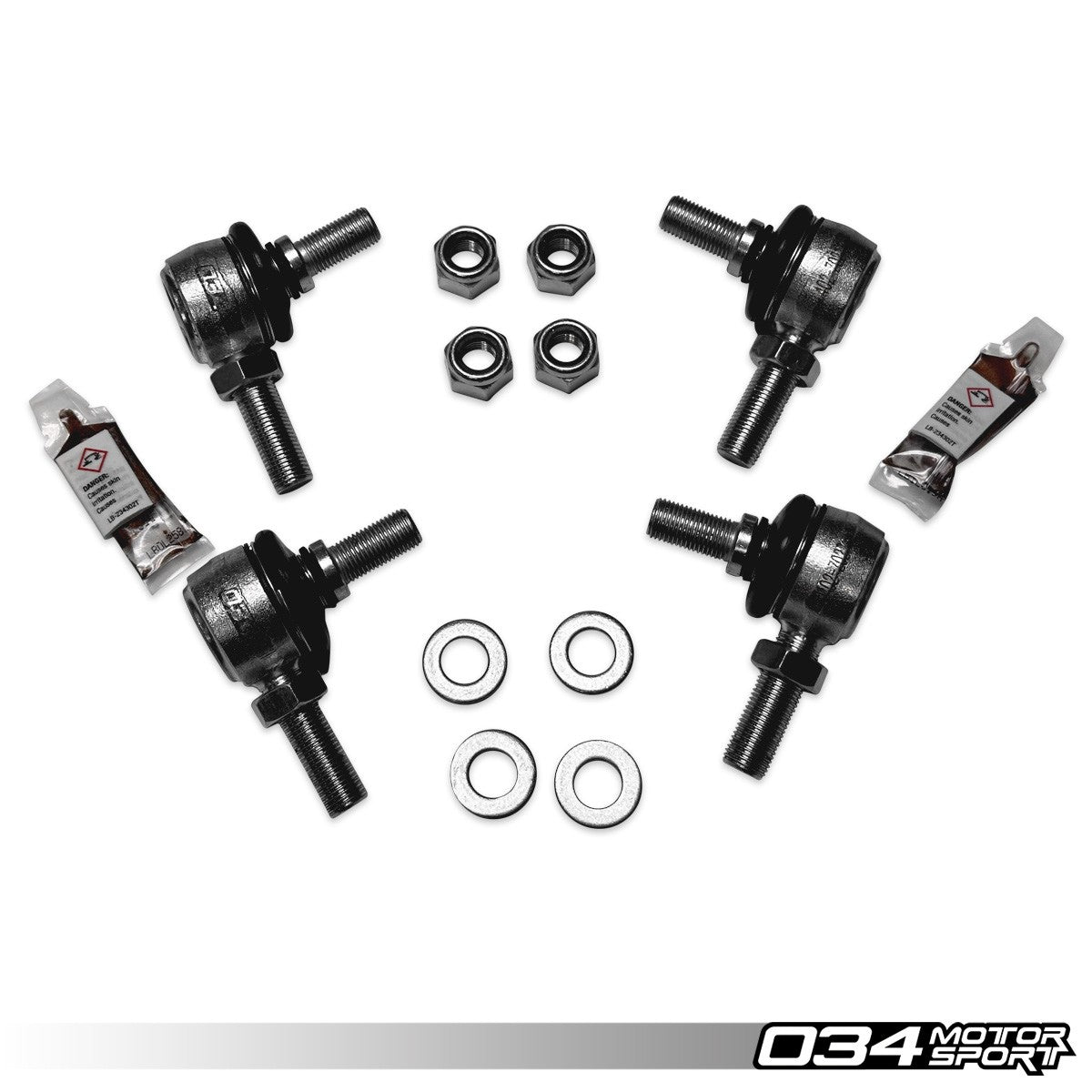 034 Motorsport Rebuild Kit for Dynamic+ Billet Adjustable Front Sway Bar End Link Kit, Volkswagen & Audi PQ35, MQB, and MQB EVO