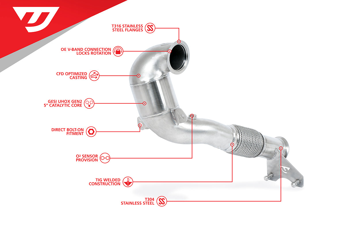 UNITRONIC PERFORMANCE DOWNPIPE 2.0 TSI MQB EA888.3 AWD