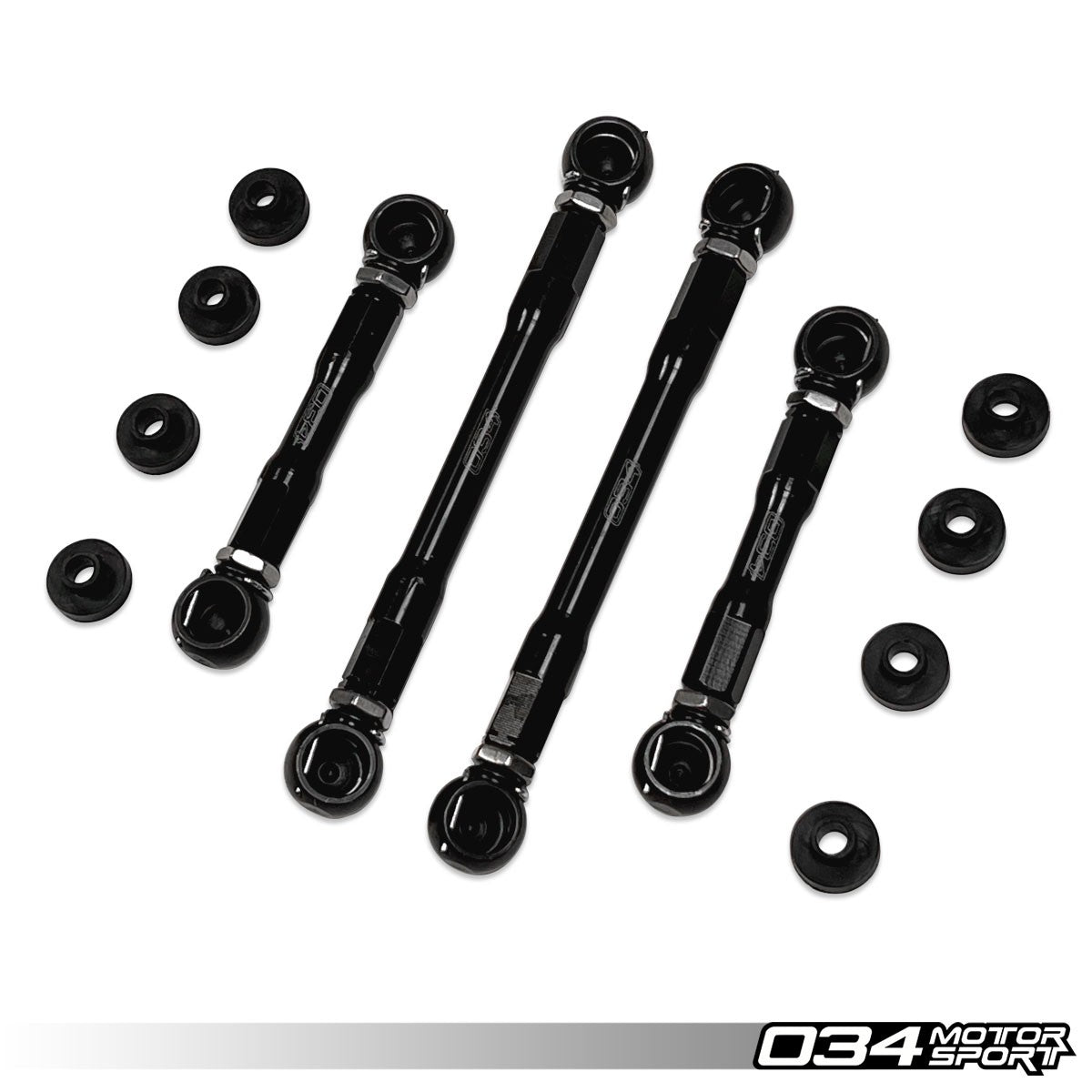 034 Motorsport Billet Aluminum Adjustable Lowering Link Kit, Audi B9-B9.5 SQ5, C8 A6-S6-RS6, C8 A7-S7-RS7, 4M Audi Q7-Sq7, 4M8 Q8-Sq8-Rsq8, E-Tron Suv, W- Air Suspension