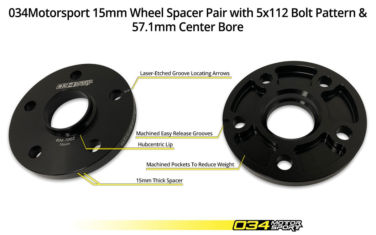034 Motorsport Dynamic+Flush Wheel Spacer Kit, MK7 MK7.5 Volkswagen Golf-GTI-Rabbit