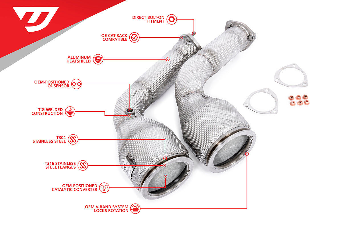UNITRONIC PERFORMANCE DOWNPIPES FOR C8 RS6 RS7 (UH061-EXA)
