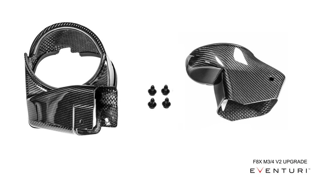 Eventuri BMW F8X M3 - M4 Black Carbon V2 Sealed Duct Upgrade Kit For V1