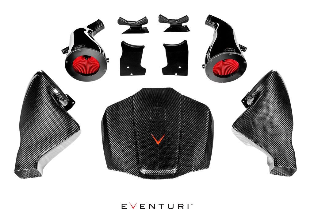 Eventuri Mercedes C190 R190 AMG GT 2DR GT - GTS - GTR Black Carbon Intake + Engine Cover - MATTE