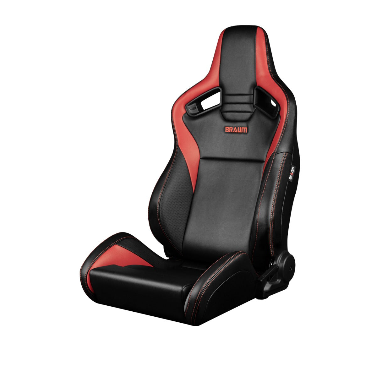 Braum - ELITE V2 Series Sport Reclinable Seats (BLACK RED LEATHERETTE) – PAIR