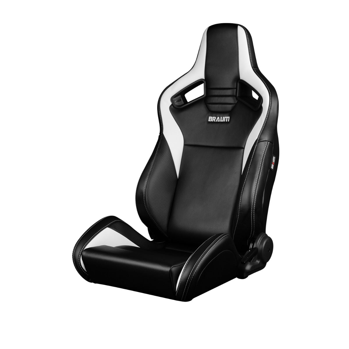 Braum - ELITE V2 Series Sport Reclinable Seats (BLACK WHITE LEATHERETTE) – PAIR
