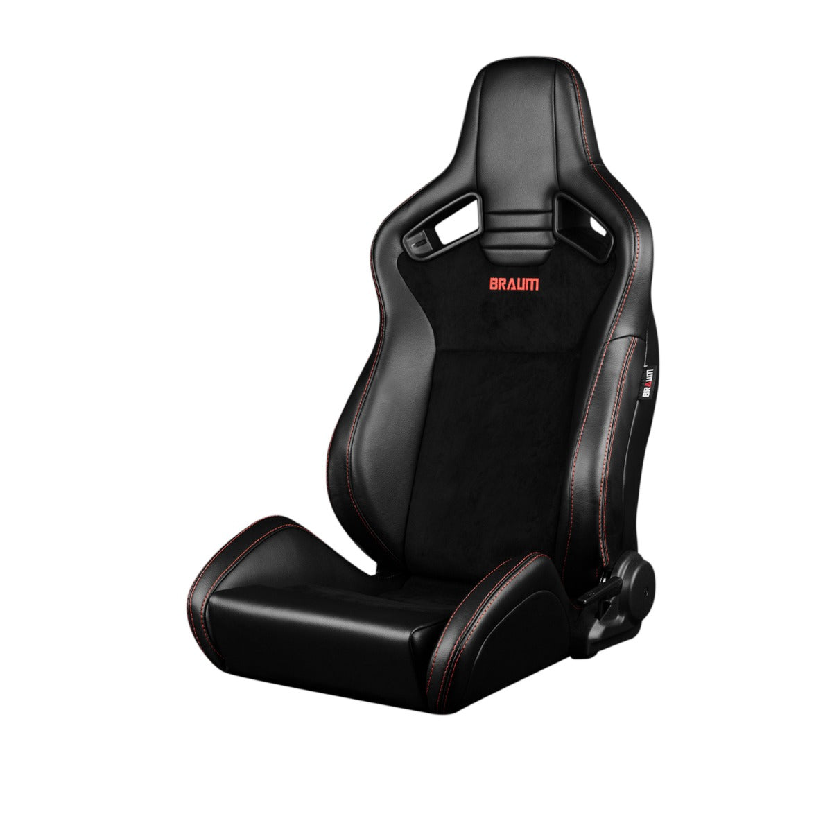 Braum - ELITE V2 Series Sport Reclinable Seats (BLACK LEATHERETTE BLACK SUEDE) – PAIR