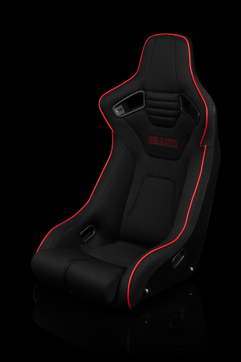 Braum - ELITE-R FIXED BACK BUCKET SEAT ( BLACK CLOTH | RED PIPING )