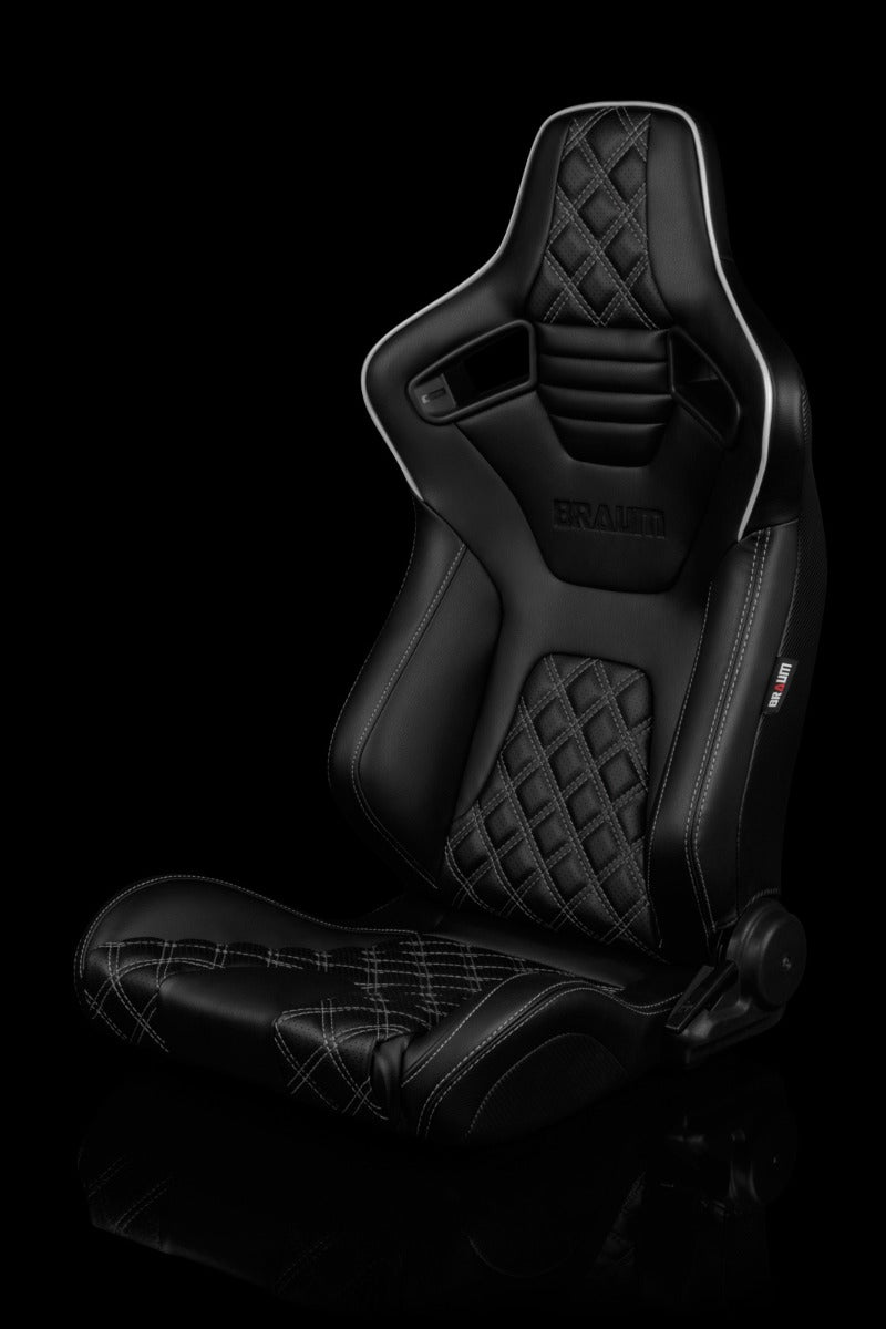 Braum - ELITE-X SERIES RACING SEATS ( DIAMOND ED. | WHITE PIPING ) – PAIR