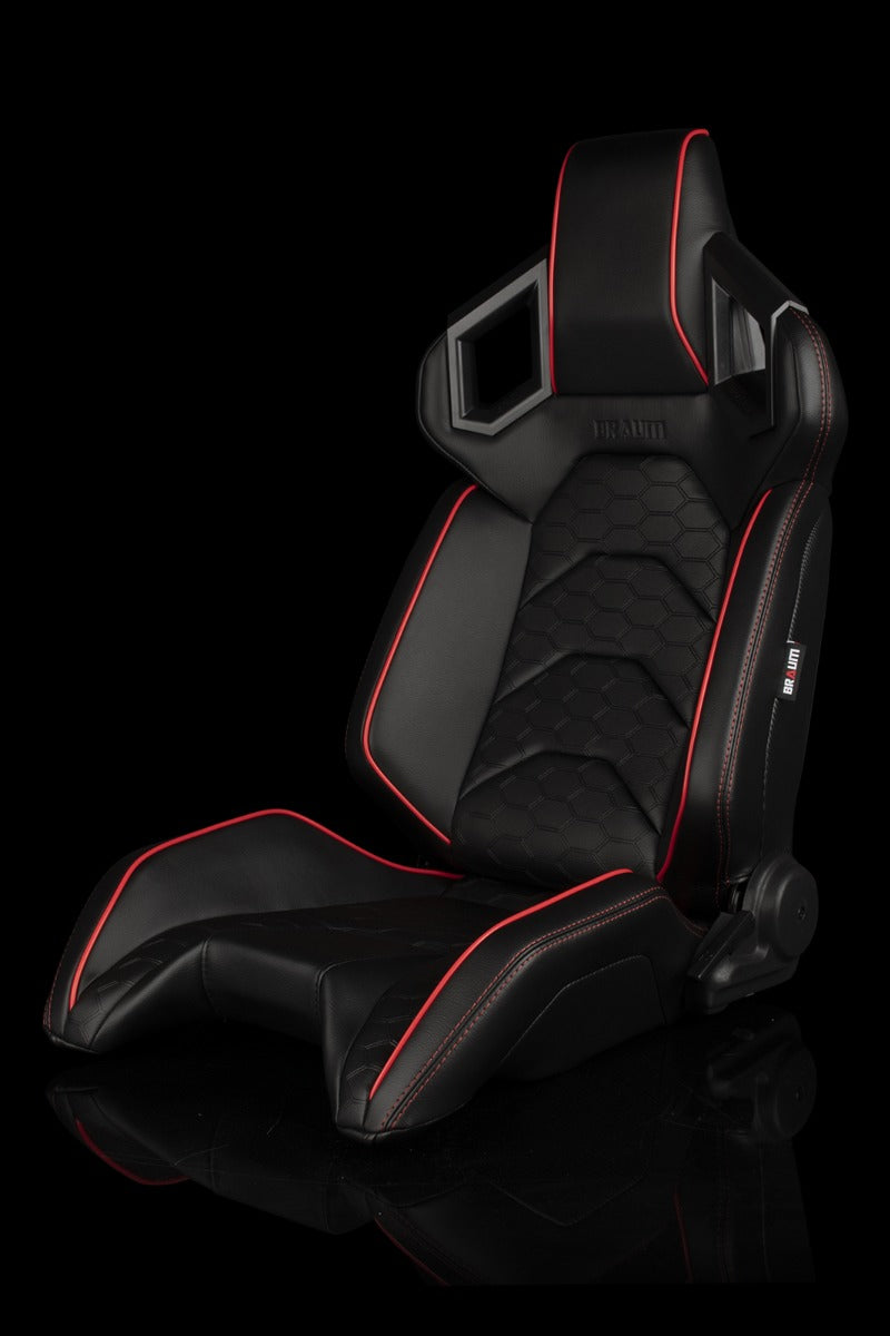 Braum - ALPHA-X SERIES RACING SEATS (BLACK & RED TRIM) – PAIR