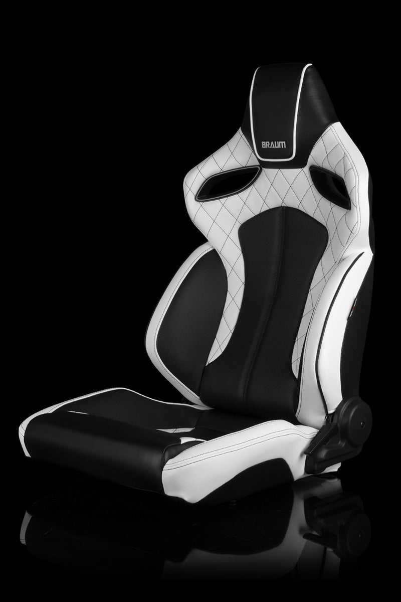 Braum - ORUE SERIES RACING SEATS (DIAMOND ED. | WHITE LEATHERETTE) – PAIR