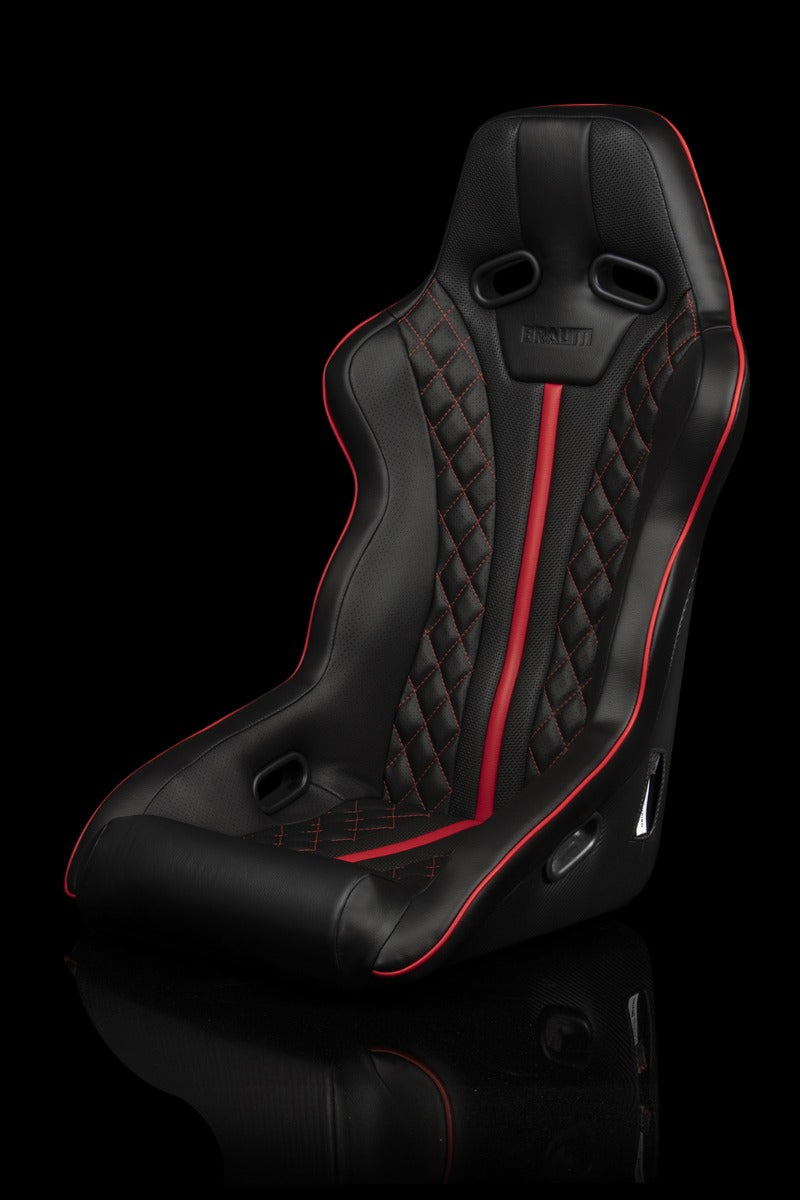Braum - FALCON X SERIES FIA APPROVED FIXED BACK RACING SEAT (DIAMOND ED. | RED PIPING) - EACH