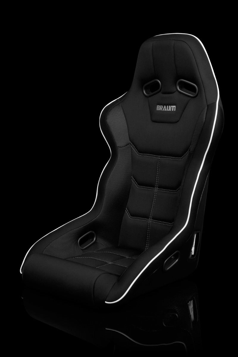 Braum - FALCON X SERIES FIA APPROVED FIXED BACK RACING SEAT (BLACK WITH WHITE PIPING) - EACH