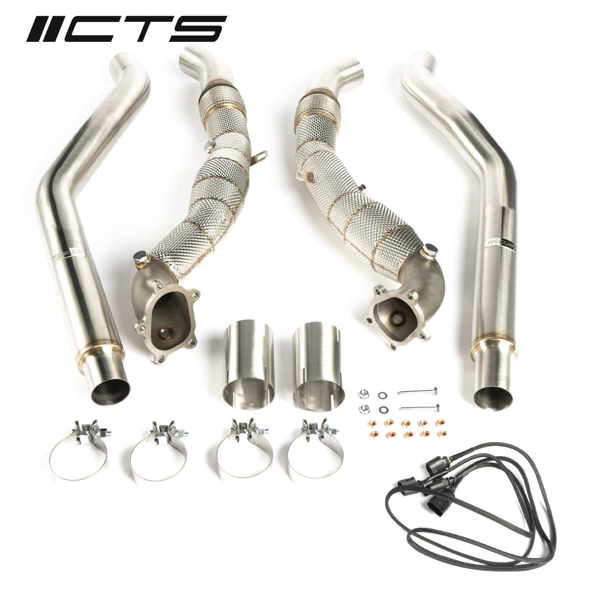 CTS TURBO AUDI C7-C7.5 S6-S7-RS7 4.0T CAST DOWNPIPE SET WITH HIGH FLOW CATS
