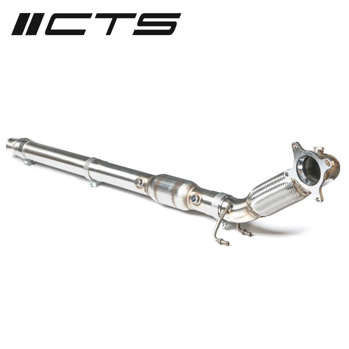 CTS TURBO AUDI-VW 2.0T FWD EXHAUST DOWNPIPE WITH HIGH-FLOW CAT (MK5, MK6, 8P A3, 8J TT)