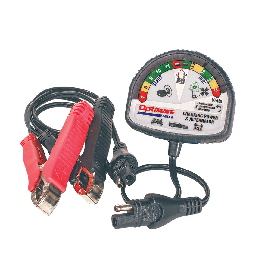 OPTIMATE TEST – CRANKING & ALTERNATOR, 12V TESTER FOR BATTERY STATE OF CHARGE, CRANKING PERFORMANCE AND VEHICLE CHARGING SYSTEM (UH010-AC5)